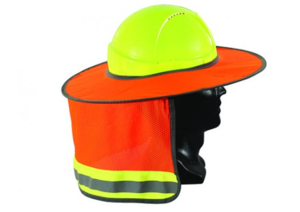 Full Brim Hard Hat Sun Shield - Orange