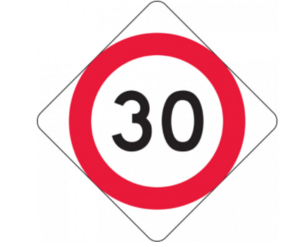 Temporary Speed Restriction Double-sided Sign